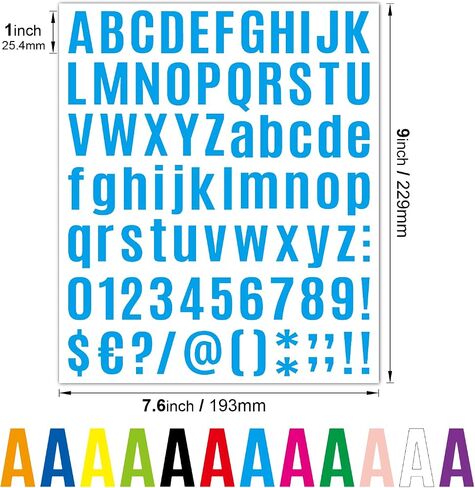1512 Letter Stickers 12 Sheets Alphabet Stickers Vinyl Self-Adhesive Number Alphabet Vinyl Stickers, Mailbox Numbers Labels DIY Crafts Art Making, Decals for Sign,Scrapbook, Classroom Decor, Door in Kuwait