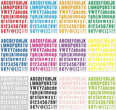 1512 Letter Stickers 12 Sheets Alphabet Stickers Vinyl Self-Adhesive Number Alphabet Vinyl Stickers, Mailbox Numbers Labels DIY Crafts Art Making, Decals for Sign,Scrapbook, Classroom Decor, Door in Kuwait
