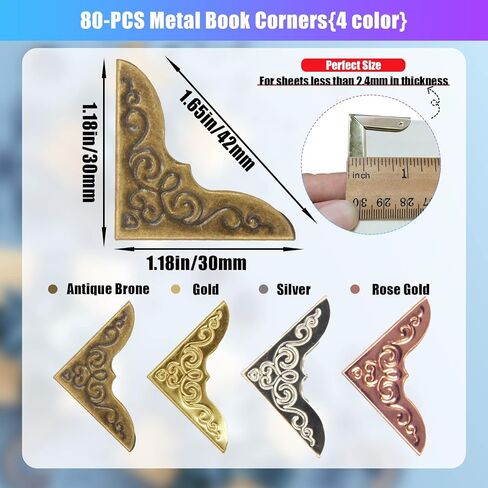 Metal Corner Protectors for Books, Fits Scrapbooks & Photo Albums in Kuwait