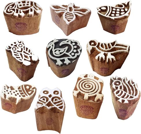 طوابع طباعة الطين Arty Crafty مكعبات خشبية صغيرة على شكل زهور (مجموعة من 10) in Kuwait