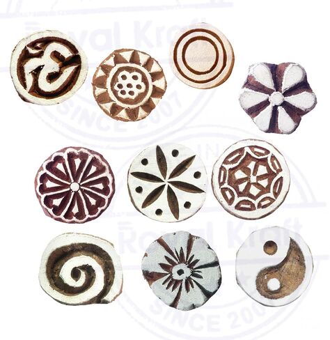 طوابع طباعة الطين Arty Crafty مكعبات خشبية صغيرة على شكل زهور (مجموعة من 10) in Kuwait