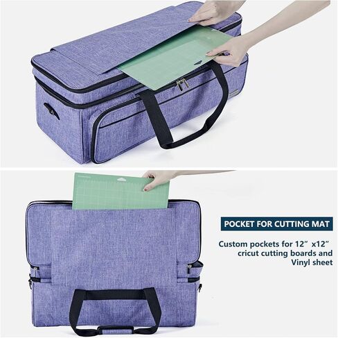 Double Layer Carrying Case with Mat Pocket for Cricut and Tools in Kuwait