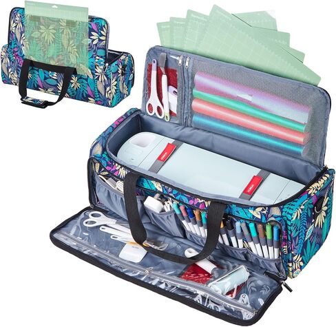 حقيبة حمل بطبقة مزدوجة من HOMEST مع جيب حصيرة لـ Cricut Explore Air 2، صانع Cricut، جيوب أمامية مخصصة لملحقات الأدوات، رمادي in Kuwait