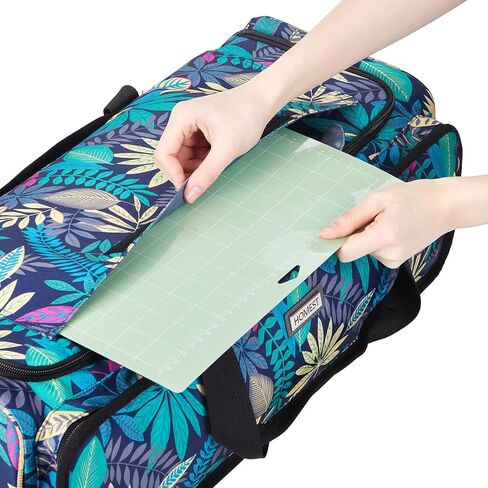 حقيبة حمل بطبقة مزدوجة من HOMEST مع جيب حصيرة لـ Cricut Explore Air 2، صانع Cricut، جيوب أمامية مخصصة لملحقات الأدوات، رمادي in Kuwait