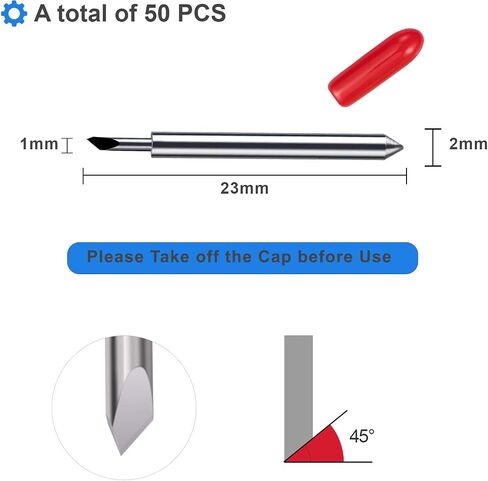 شفرات قطع STREWEEK 50 قطعة متوافقة مع Cricut Explore Air/Air 2/Air 3/Maker 3، تتكون هذه الشفرات ذات النقاط الدقيقة من 10 قطع شفرات قطع ضحلة 30 درجة، و30 قطعة شفرات قياسية 45 درجة و10 قطع شفرات قطع عميقة 60 درجة in Kuwait