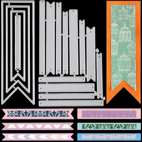 WILLBOND 2 Pcs Banner Dies Metal Cutting for Card Making, Classic Style in Kuwait
