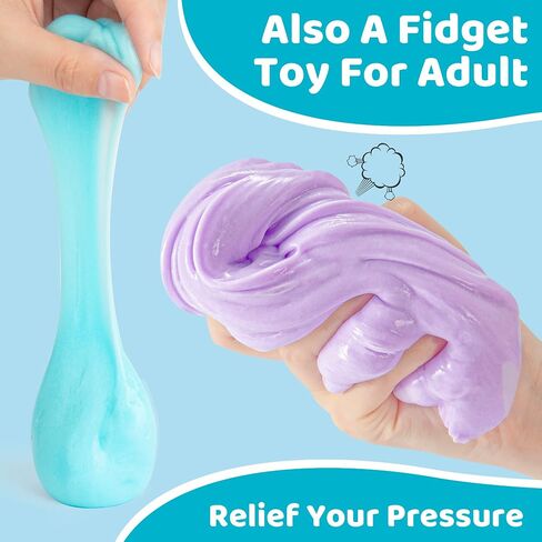 Slime Kit for Girls and Boys, Safe and Fluffy Slime for Kids, Stress Relief Kids Slime Kits for Toddlers, Stretchy Butter Slime Pack of 6 in Kuwait