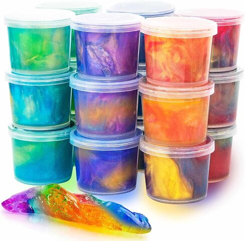 MiVRIU Ball Slime Party Favors 24 Pack، سوبر لينة ومعطرة غالاكسي الوحل للفتيات الفتيان، فكرة هدية للأطفال الأشياء الجيدة حقيبة الحشو، تفضل حفلة الفضاء، حشو تخزين عيد الفصح in Kuwait