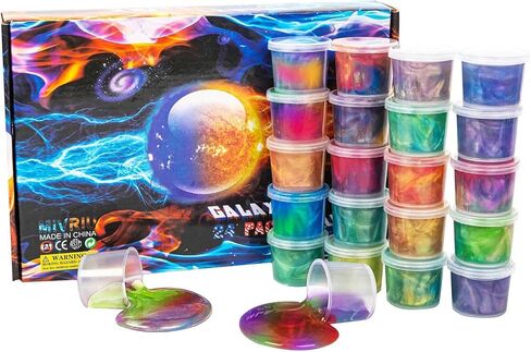 MiVRIU Ball Slime Party Favors 24 Pack، سوبر لينة ومعطرة غالاكسي الوحل للفتيات الفتيان، فكرة هدية للأطفال الأشياء الجيدة حقيبة الحشو، تفضل حفلة الفضاء، حشو تخزين عيد الفصح in Kuwait
