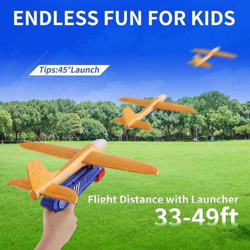 MOZSOY 3 عبوات من ألعاب قاذفة الطائرات، وضعين للطيران، ألعاب طائرة شراعية منجنيق LED للأولاد، ألعاب خارجية للأولاد والبنات 3 4 5 6 7 8 9 10 11 12 عامًا... (3 ألوان) in Kuwait