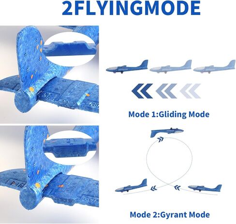 MOZSOY 3 عبوات من ألعاب قاذفة الطائرات، وضعين للطيران، ألعاب طائرة شراعية منجنيق LED للأولاد، ألعاب خارجية للأولاد والبنات 3 4 5 6 7 8 9 10 11 12 عامًا... (3 ألوان) in Kuwait