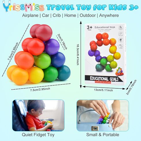 Yrissmiss 2PCS ألعاب حسية للتوحد للأطفال المصابين بالتوحد، ألعاب تململ حسية للأطفال البالغين، ألعاب التوحد للأطفال الصغار 3-4، هدايا ألعاب السفر للأطفال الذين تتراوح أعمارهم بين 3 4 5 6 7+، هدايا تخزين الهدايا (أ) in Kuwait