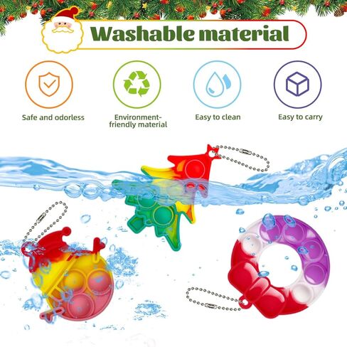 مجموعة العاب فيدجيت بتصميم محفظة بوب للكريسماس، مجموعة العاب فيدجيت، سلسلة مفاتيح بتصميم فقاعات بوب، هدايا للحفلات، اكياس هدايا مع سلسلة مفاتيح، العاب تخفيف التوتر، هدايا الكريسماس وهدايا الحفلات in Kuwait