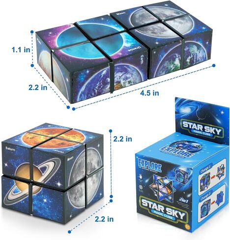 Euclidean Cube Fidget Toys for Kids 2 in 1 Star Cube Magic Cube Puzzle Toys in Kuwait
