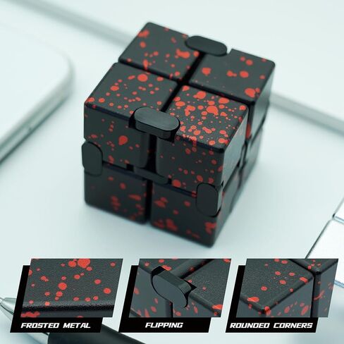 Easter Basket Stuffers, Infinity Cube Fidget Toys for Adults Kids Teens, Metal Fidget Toys, Anti Stress Relief Toys Fidget Blocks for Office Desk Toys (Black) in Kuwait