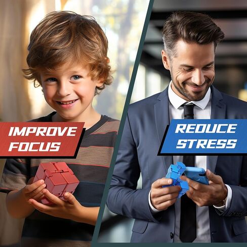 Easter Basket Stuffers, Infinity Cube Fidget Toys for Adults Kids Teens, Metal Fidget Toys, Anti Stress Relief Toys Fidget Blocks for Office Desk Toys (Black) in Kuwait