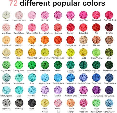 Redtwo 15000 Pcs Clay Beads Bracelet Making Kit, 3 Boxes 72 Colors Friendship Bracelet Kit Flat Polymer Heishi Beads for Jewelry Making, Crafts Gift for Girls Ages 6-12 in Kuwait