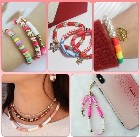 Redtwo 15000 Pcs Clay Beads Bracelet Making Kit, 3 Boxes 72 Colors Friendship Bracelet Kit Flat Polymer Heishi Beads for Jewelry Making, Crafts Gift for Girls Ages 6-12 in Kuwait