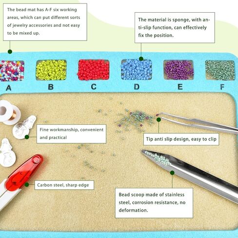لوح خرز من ذا انديفشو مع خيط مرن 0.8 ملم، 3 قنوات على شكل حرف U و6 اخاديد، رمادي متداخل، 13 × 9.4 انش، لتصميم المجوهرات والقلائد والاساور in Kuwait