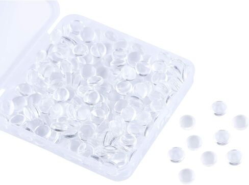 HAUTOCO 200Pcs 12mm Clear Glass Cabochons Round Cabochons Dome Tiles for DIY Earrings Necklaces Pendants Rings Cameo Photo Jewelry Making in Kuwait
