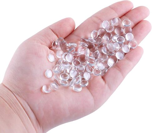 HAUTOCO 200Pcs 12mm Clear Glass Cabochons Round Cabochons Dome Tiles for DIY Earrings Necklaces Pendants Rings Cameo Photo Jewelry Making in Kuwait