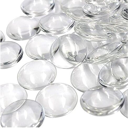 100 Pcs Glass Dome Cabochons Gemstone Clear Round Tiles Cameo,(25mm) in Kuwait
