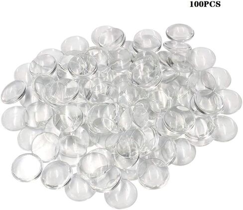 100 Pcs Glass Dome Cabochons Gemstone Clear Round Tiles Cameo,(25mm) in Kuwait