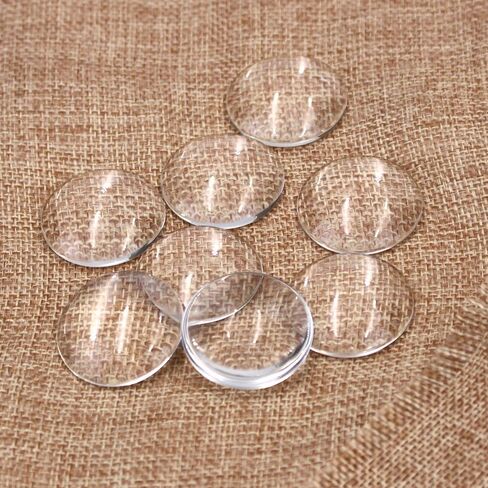 100 Pcs Glass Dome Cabochons Gemstone Clear Round Tiles Cameo,(25mm) in Kuwait