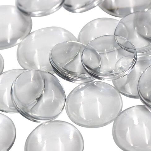 100 Pcs Glass Dome Cabochons Gemstone Clear Round Tiles Cameo,(25mm) in Kuwait