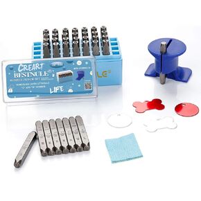 BESTNULE Metal Stamping Kit, Number and Letter Stamp Set (A-Z, 0-9 and &, Love Symbol), Industrial Grade Hardened Carbon Steel, Perfect for Imprinting Metal, Wood, Plastic, Leather (1/8", 3MM) in Saudi Arabia