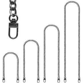 4 Pieces Different Sizes Iron Replacement Flat Chains Iron, Metal Chain Strap for DIY Purse Handbag Shoulder Crossbody Bag Clutch by RAPUDA(15.4 Inch, 23.6 Inch, 31. 4 Inch, 47.2 Inch) Gold