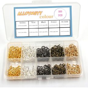 ALLOYMSYY 200 قطعة من دبابيس العين اللولبية 0.51 بوصة مزيج فضي/ذهبي خطاف صغير برغي خطاف العين DIY قلادة يدوية صنع المجوهرات إبرة العين/دبابيس العين المسمار