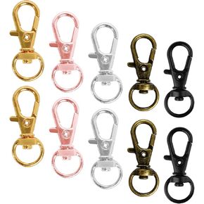 50 pcs Swivel Clasps Lanyard Snap Hook,cnomg Metal Swivel Lanyard Snap Hook Lobster Claw Clasp (Black) in Kuwait