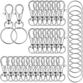 104PCS Swivel Snap Hooks with Key Rings, Metal Lobster Claw Clasp, Keychain Rings for Crafts(Bronze, 1.2inch(32mm)