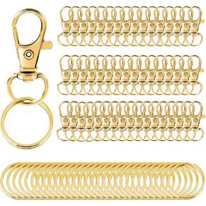 AUGSUN 100PCS Gold Swivel Clasps Lanyard Snap Hooks with Key Rings in Saudi Arabia