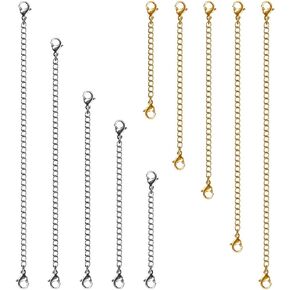 Necklace Extenders, 10 Pcs Stainless Steel Bracelet Anklet Extension Chains in Saudi Arabia