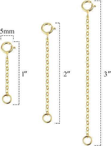 925 Sterling Silver Necklace Extenders for Jewelry Making in Kuwait