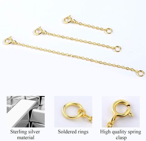925 Sterling Silver Necklace Extenders for Jewelry Making in Kuwait