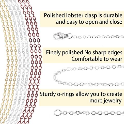 33ft Gold Chain for Jewelry Making Non-Tarnish 18K Gold Plated Stainless Steel Jewelry Chain for Jewelry Making Findings Supplies for Valentines Day Necklaces Earrings Bracelets DIY Crafts - 2mm Links in Saudi Arabia