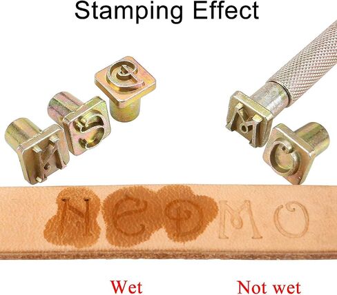 Yoption 27 Pieces Leathercarft Stamping Tool Set, 26 Letters Alphabet Stamps Steel Punch Tool 6mm+1 Stamping Handle for Leather Craft in Kuwait