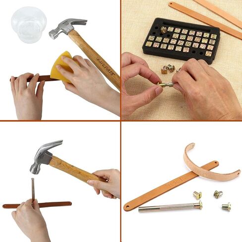 Yoption 27 Pieces Leathercarft Stamping Tool Set, 26 Letters Alphabet Stamps Steel Punch Tool 6mm+1 Stamping Handle for Leather Craft in Kuwait