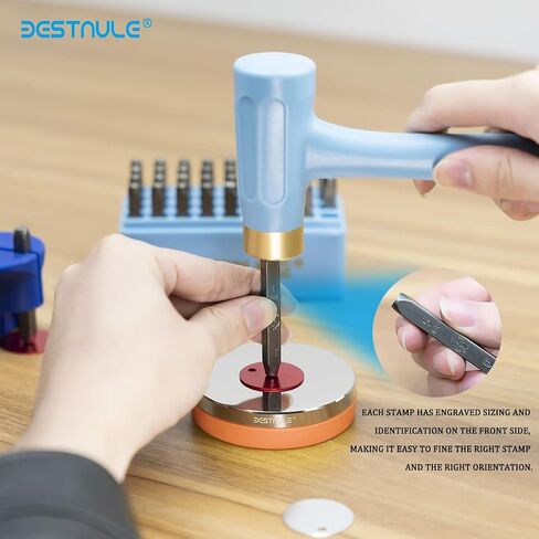 BESTNULE Metal Stamping Kit, Number and Letter Stamp Set (A-Z, 0-9 and &, Love Symbol), Industrial Grade Hardened Carbon Steel, Perfect for Imprinting Metal, Wood, Plastic, Leather (1/8", 3MM) in Kuwait