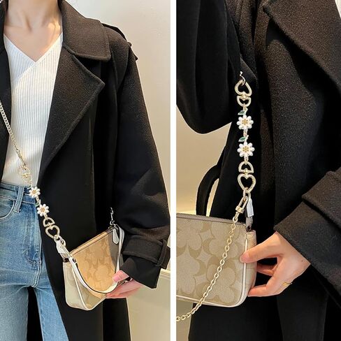 Women Purse Strap Extender Purse Chain Bag Extender Purse Chain Strap Replacement Chain Handbags Bag Exquisite Extension Chains for DIY Handbag Purse Shoulder Bag (Beautiful 4 PCS Set) in Kuwait