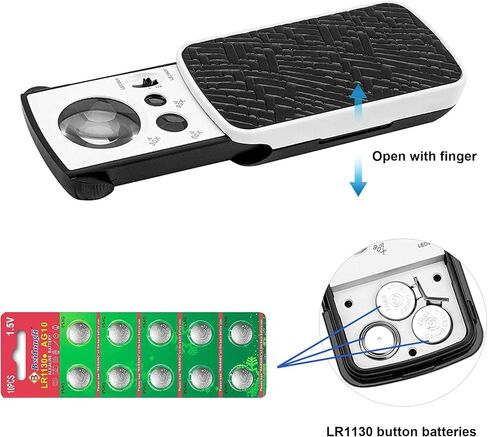 HMKIS Jewelers Loupe 2 Pack 30X 60X 90X + 10 Backup Batteries in Kuwait