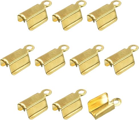 400 قطعة من أطراف السلك القابلة للطي من uxcell، أطراف مشبك بغطاء مجعد مقاس 3 × 6 مم لصنع الشريط الجلدي بنفسك، ذهبي فاتح in Kuwait