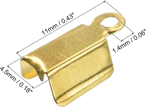 400 قطعة من أطراف السلك القابلة للطي من uxcell، أطراف مشبك بغطاء مجعد مقاس 3 × 6 مم لصنع الشريط الجلدي بنفسك، ذهبي فاتح in Kuwait