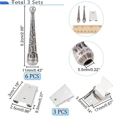 NBEADS 3 Sets Bolo Tie Findings, Bolo Tie Tips Replacement End Caps Kit, Bolo Tie Buckle Accessories with 6 Pcs Alloy Cord End and 3 Pcs Iron Bolo Tie Slide Clasps for Bolo Tie Making, Antique Bronze in Kuwait