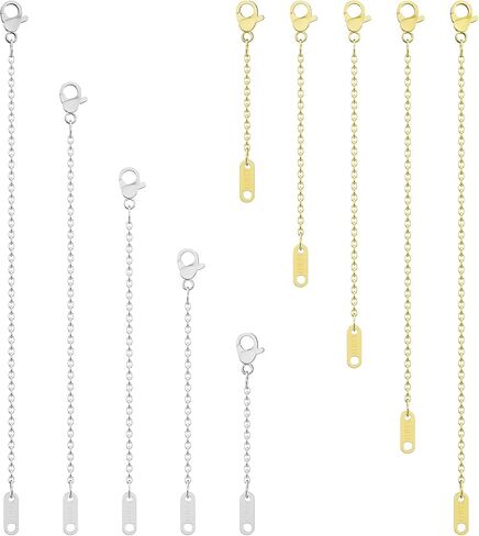 3 Pcs Necklace Extenders for Women, 2" 4" 6" 18k Gold Plated Chain Extenders for Necklaces, Gold Necklaces Bracelet Anklet Extender for Jewelry Making, Practical Mother's Day Jewelry Gifts for Mom in Kuwait