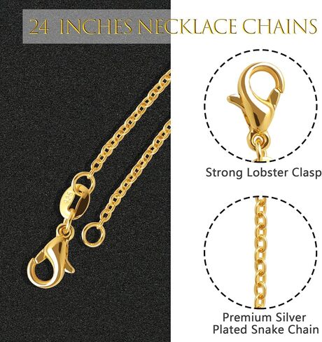 SANNIX 50 Pack Necklace Chains Bulk with Lobster Clasps for Crafts Jewelry Making Supplies in Kuwait