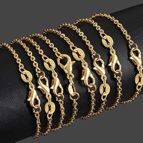SANNIX 50 Pack Necklace Chains Bulk with Lobster Clasps for Crafts Jewelry Making Supplies in Kuwait